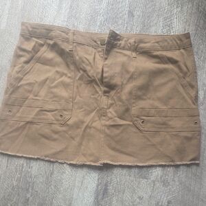 No Boundaries Tan Mini Skirt
